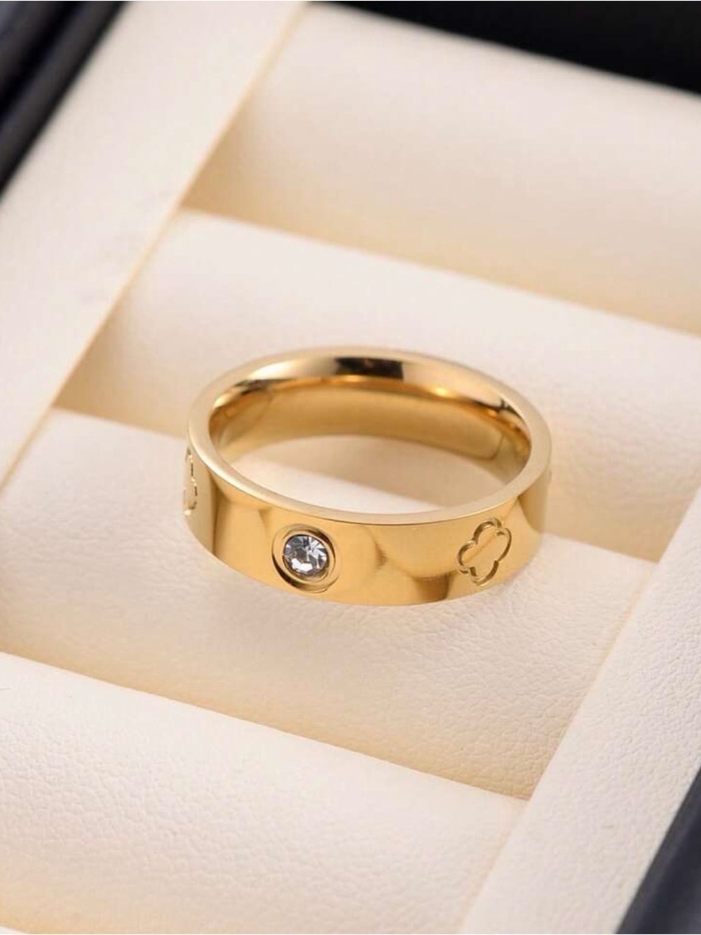 Gold Crystal Accent Bangle and Band Set - Picture 6 of 7